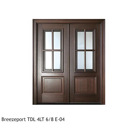 DSA Breezeport Double or single Entry in Mahogany, square or arched top, operable glass panels & screens