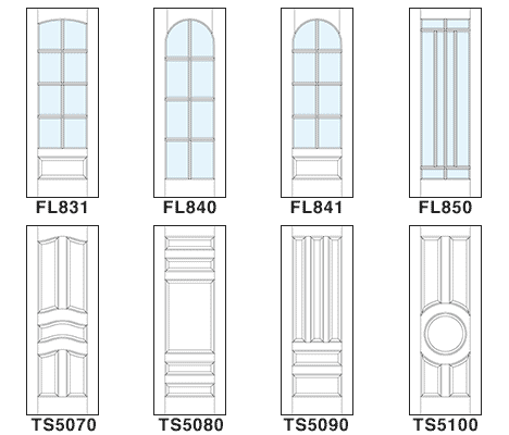 Line drawings of door series